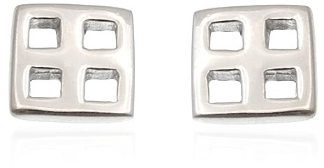Alexander Castle Charles Rennie Mackintosh 925 Sterling Silber Ohrringe für Frauen Teenager Mädchen – Ohrstecker mit Schmuck-Geschenkbox – 6,5 mm x 6,5 mm, Sterling Silber, Kein Stein