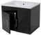 Mendler Waschbecken + Unterschrank HWC-D16, Waschbecken Waschtisch, MVG-Zertifiziert, Hochglanz 60cm - schwarz