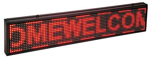 TECNOLUXEURO RÓTULO LED ELECTRÓNICO Aluminio Pantalla Letras Rojas 100 CM X 40 CM X 5 CM