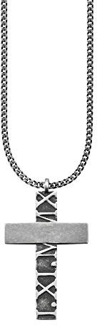 cai Herren Anhänger mit Kette 925/- Sterling Silber 60cm Mattiert Silbergrau 0,006ct 132240188