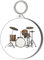 Gift Insanity CHAMPAGNE DRUM KIT LARGE 58mm ROUND KEYRING
