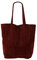 SH Leder ® Damen Echt Wildleder Shopper mit Innentasche in vielen Farben Schultertasche Henkeltasche 37x29cm Katrin G261 (Dunkel Rot)