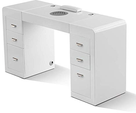 Professioneller Manikürtisch, modulares Nagelstudio, Schubladen, Sauger mit Filter, LED, Nagellackklammern (Lite).