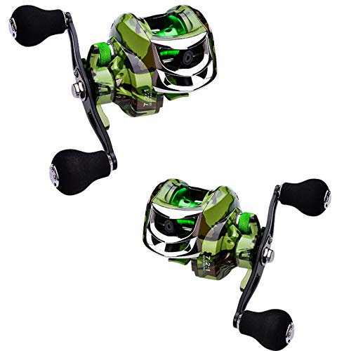 ZYYDD 18 + 1BB Camouflage Metall Wurfrad, Linke und rechte Angelrolle 7. 2: 1, Angelrolle, Meer Angelrolle, Angelzubehör ZYYDD (Size : Left Hand)