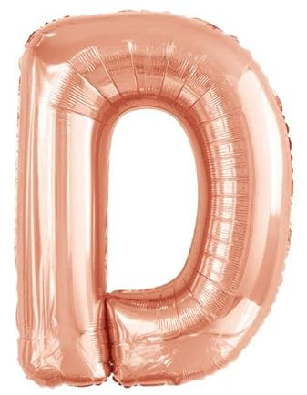 Amscan 9911466 9911466-Rose Buchstabe D SuperShape Folienballon-38, Rosegold
