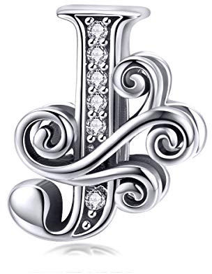 TIZU Buchstaben J Charms 925 Sterling Silber Damen&Mädchen Alphabet Charm Anhänger für Europäische Armbänder