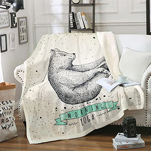 Coperta in pile con orso polare, per divano, letto,