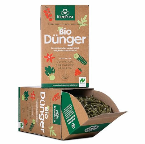 KleePura Bio Universaldünger. NATURLAND zertifiziert. Bio-Dünger für Gemüse, Kräuter, Blumen & Obst. Veganer Pflanzendünger aus Bio-Klee & Luzerne. 2 x 0,75 kg