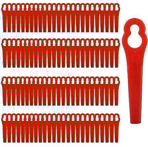 Lame Plastique Coupe Bordure(Lot de 100 Pièces) Lames en Plastique de Rechange, Pour Coupe Bordure Tondeuse à Gazon, pour Jardin et Pelouse, Fleuret