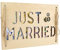 TAKULA Hochzeitsgeschenke für Brautpaar Geld, Lustige Hochzeitsgeschenke, Holzkarte geld, Geldgeschenke zur Hochzeit Originell Verpackt, Geschenkideen/JUST MARRIED