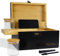Viking Factory Large Bamboo Box with Combination Lock, Premium Smell Proof Box with Detachable Tray/Compartments, Wooden Decorative Storage Boxes with Alright Jars & Brushes for Great Gift Choice