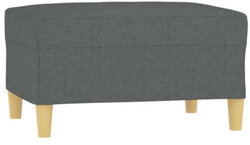 vidaXL Repose-Pied Pouf de Chambre à Coucher Tabouret de Canapé Meuble de Salle de Séjour Maison Intérieur Gris Foncé 70x55x41 cm Tissu