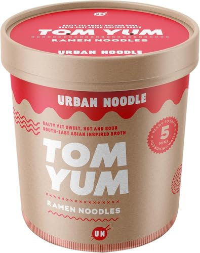 Urban Noodle Tom Yum Ramen Noodle Broth, Spicy & Tangy Vegan Friendly Thai Inspired Broth, Rich Flavour, Perfect For Ramen & Soups, 87.5 g (Pack of 6)