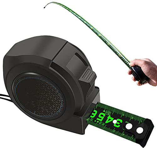 UGIF Fluorescent Steel Tape Measure, 5/10 M Fluoreszierendes MaßBand Aus Stahl, Edelstahl Teleskopbandmaß, Feststeller, Schlagfestes Gehäuse, Metermaß mit Gürtelclip Rollband Rollmeter
