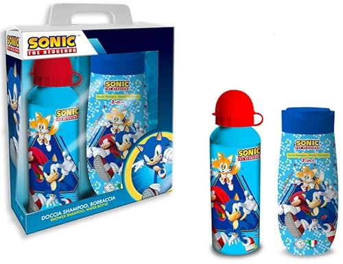 CORIEX Set champú y botella cantimplora de Sonic