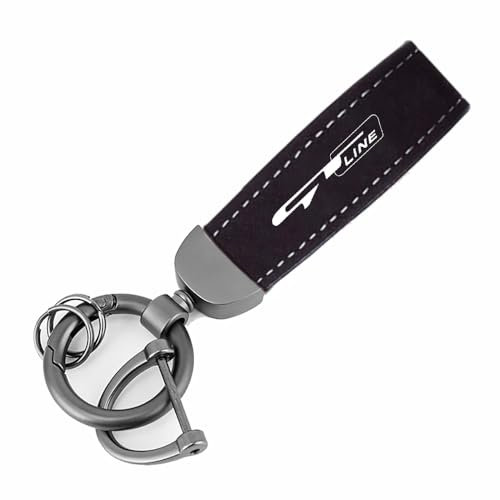 TrUkd Auto Schlüsselanhänger Leder Metall Kompatibel mit für Kia Rio Ceed Optima GT GTLine - Geschenk für Männer Frauen Autozubehör,S-B