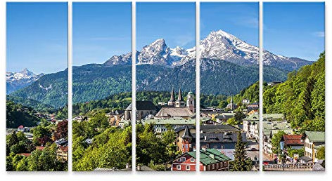 islandburner Prime Bild auf Leinwand Historische Stadt Berchtesgaden Watzmann Bergquelle Bayern Deutschland Bilder Wandbilder Poster