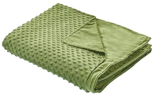 Beliani Modern Duvet Weighted Blanket Cover Polyester Fabric 135 x 200 cm Dotted Pattern Green Callisto