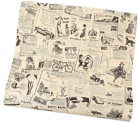 Gadpiparty Papier Peint Autocollant Motif Journal Anglais en Pvc Rétro Pratique et Facile à Poser pour Décoration Murale et Fenêtre Intérieure