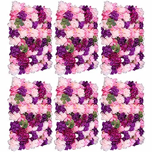 QRANSEUYXY 6X Rosenwand Künstliche Blumenwand 40x60cm künstliche seidenrose Hochzeit Straße Hintergrund Dekor Rosen Deko Blumen Seidenblume Rosenwand