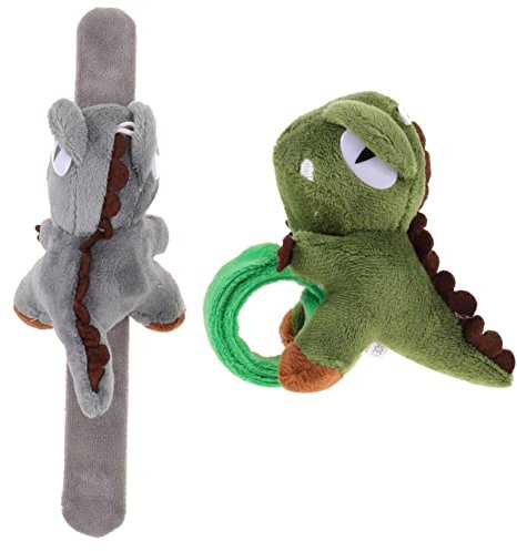 BESTonZON 2stücke Dinosaurier Schnapparmbänder Für Junge Mädchen Slap-bänder Mit Tiermotiven Partygeschenke Dekorative Handgelenk-charm Bänder