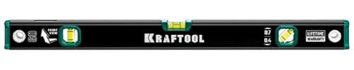 Kraftool Wasserwaage aus Aluminium, Länge 60 cm, mit 3 Libellen, beschichtete Messflächen
