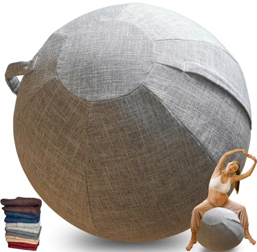 WTZHHK Protective Cover for Exercise Ball, 55cm 65cm | Ball Chair Covers, Foldable Seat Balls Fabric Cover, With Handle, Puncture Dust Cover, Lightweight Yoga Ball Cover