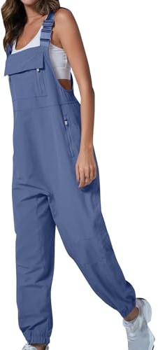 Work Overalls for Women Loose Fit Adjustable Straps Cargo Jumpsuit Work Utility & Safety Dungarees & Coveralls Ladies Casual Bib Rompers with Zippered Pockets Hiking Playsuits Suspender Long Trousers