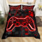 Loussiesd Kinder Gamer Bettwäsche Set 155x220cm Rot und Schwarz Geometrische Bettwäsche Bettbezug Set für Jungen Teens Dekor Gaming Ombre 3D Geometrie Quadratische Bettdecke Abdeckung Spielen