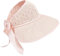 Cap Männer Hut Mode Gras Falten Bow-Knoten Sommermütze weben Sonnenschirm Frauen Outdoor-Hut Dad Cap (Pink, One Size)