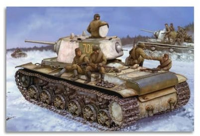 FYUER Weltkrieg Vintage-Panzer-Poster KV-1 mit Truppen auf Rüstung, dekoratives Gemälde, Leinwand, Wandkunstwerk, Bild, 50 x 75 cm