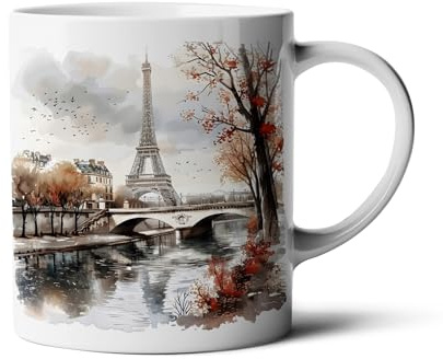 Hustling Sharks® Tasse mit Motiv - Der Eiffelturm 1-330ml Spülmaschinenfest, Keramik - weiß, Tasse mit verschiedenen Moriven vom Eiffelturm, Eiffelturm (Der Eiffelturm#2)