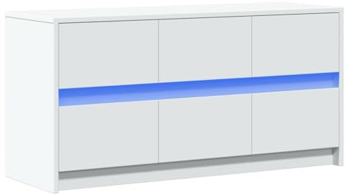 vidaXL Mobile Porta TV con LED Bianco 100x34x50 cm in Truciolato