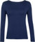 FASHION MY LOVE Women Ladies Long Sleeve Round Neck Plain Top Stretchy Casual Summer T-Shirts Basic Slim fit Tee Tops UK Plus Size 8-26 Navy