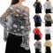 Generisch Damen Tuch, Stola mit Pailletten für Abendkleid, Durchscheinend, Schwarz mit Silber, Chiffon, Damen, Schultertuch, Festliche Stola, Elegant, Schultertuch für Frauen