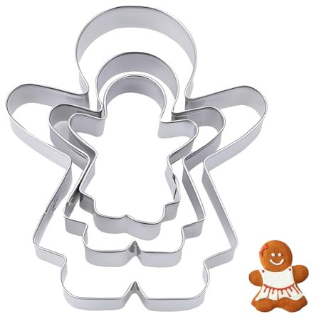 Cortadores de hombre de jengibre, 3 piezas, cortadores de galletas, cortadores de galletas, cortadores de pan de jengibre, cortador de galletas de acero inoxidable para el día de San Valentín (niña)