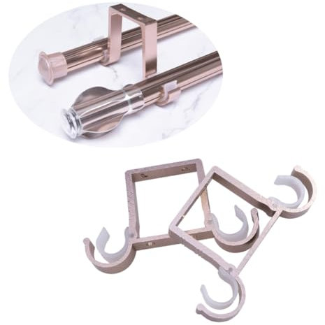 Amosfun 2St Vorhanghalterung Halterungen für Gardinenstangen Monitorhalterung Gardinenringe Rutenhalter für Aluminiumboote Halterung für Gardinenstange Vorhanghalter mit Doppelhaken Golden