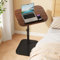 AHSBND Beistelltisch Holz Klein Couchtisch Sofatisch: C Form Höhenverstellbar Couch Mobiler Kaffeetisch Klein Side Table Laptop Stand für Wohnzimmer Schlafzimmer (Walnuss+Flip)