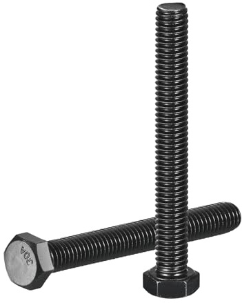 QUARKZMAN 5 Stück 3/8 16 x 3 Sechskantschraube, 304 Edelstahl Vollgewinde Sechskopfschraube, Schwarzoxid Finish, Sechskantschraube für Bauwesen, Maschinenbau, Schwarz