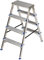 Fortena Haushaltsleiter Doppelleiter 2x4 Stufen Aluminium 150 kg Belastung