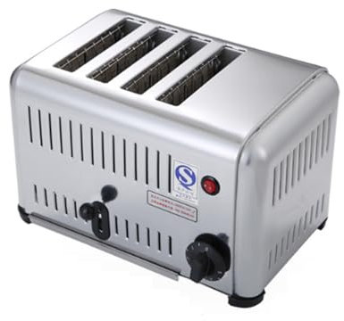 Stainless Steel Commercial Toaster, Extra Wide Slots, Removable Crumb Tray, Five Speed Adjustable, Safe and Durable, Ideal for Hamburger Buns