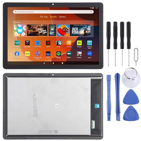 ETech61 LCD Screen Replacement for Amazon Fire HD 10 (2023, 13th Gen, Model KFTUWI) – Touch Screen Digitizer Display Assembly with Tools – Black