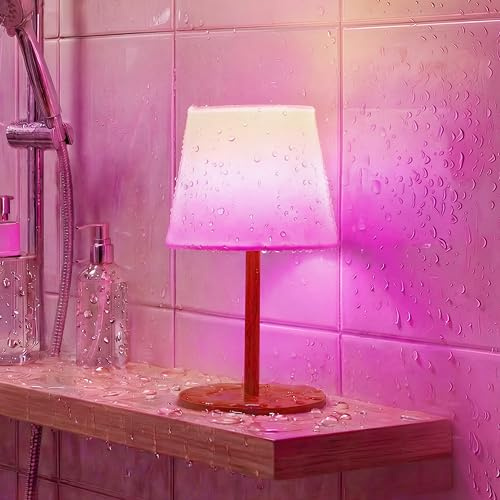 EZVALO RGB-Duschlampe mit Farbwechsel, 83 Szenenmodi, IP65 wasserdicht, wiederaufladbar, schnurloses LED-Licht für Badezimmer, Spa-Dusche, Terrasse, Camping, Dekoration