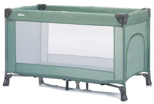 Fillikid Reisebett Valentia Exklusiv, 120x60cm | Mobiles Kinderbett für Reise & Zuhause, ab Geburt bis 15kg, leicht, kompakt, faltbar mit Rollen