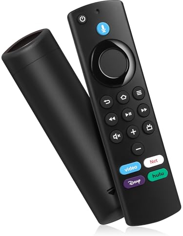 Firestick Télécommande de rechange compatible avec les téléviseurs Fire-Smart Stick 4K (1ère/2ème génération) et Cube, TV Stick Lite/HD, Smart TV 3e génération, Stick 4K Max 2e génération avec voix