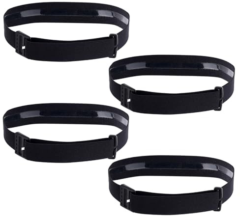 4st Elastiskt Pannlampsband, Justerbart Nylonband, 2,5cm Brett Kompatibelt med Black Diamond, Petzl, Princeton Tec, Fenix (Svart)