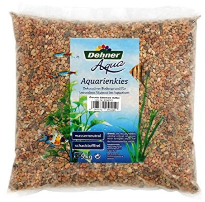 Dehner Aqua Aquarienkies, Edelkies, Körnung 3 - 5 mm, 5 kg, braun/grau