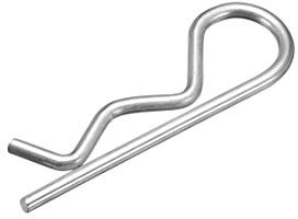 sourcing map 20 Stück Clip Stecknadeln R Förmiger Federstecker 2mm Draht Kohlenstoffstahl 40 mm Länge Anhänger Traktor Mäher Verschluss Hardware Silber Ton