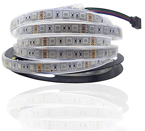 Tiras de luces LED impermeables IP68 12 V CC multicolor RGB para entrar en el agua durante mucho tiempo embalaje de 5 m