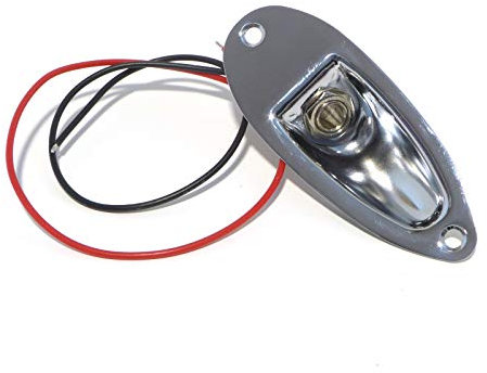 Wired Stratocaster electric guitar jack socket and plate in chrome Strat